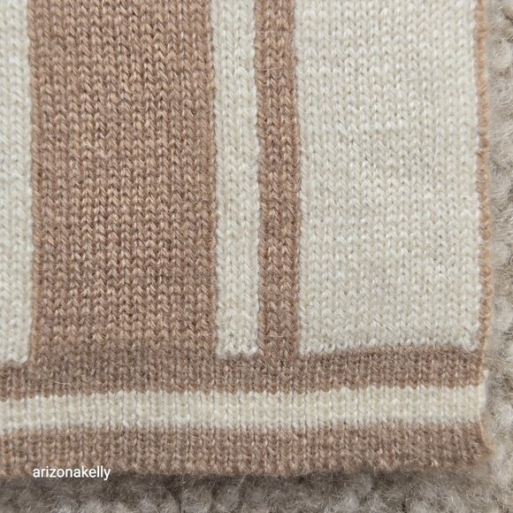 Knit Cashmere Neutral Stripe REPAIRED HOLE - Picture 4 of 10